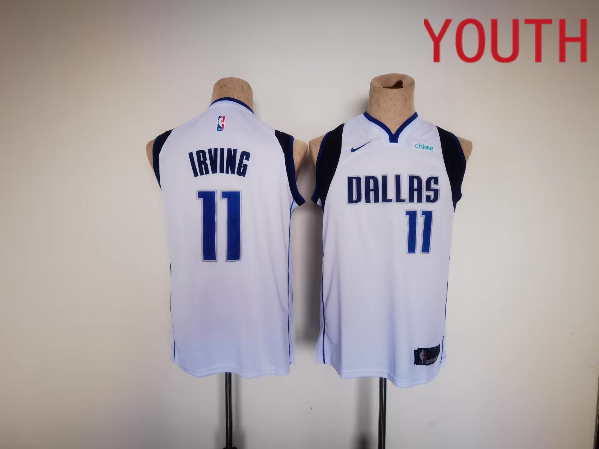 Youth Dallas Mavericks #11 Irving White Game Nike 2023 NBA Jersey
